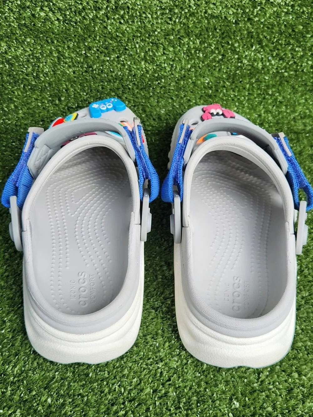 Crocs Duet Max II Gray Little Boys Kids Size 2 Slip-on Comfort Clogs Sandals